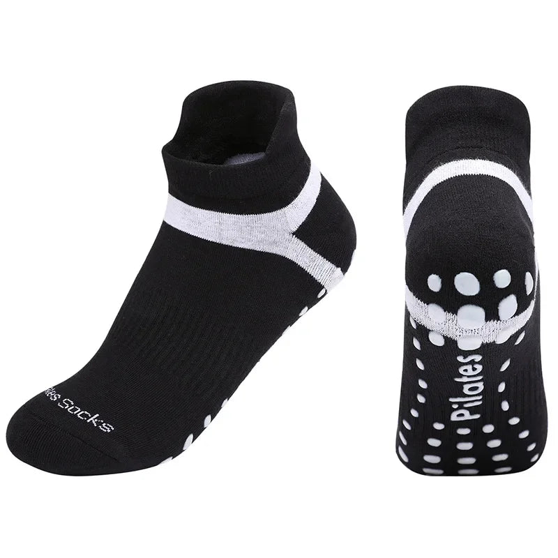 Yoga Socks Men Women Professional Silicone Non-slip Pilates Socks Large Size Indoor Floor Gym Fitness Cotton Dance Sports Socks Quick Pick Grocers