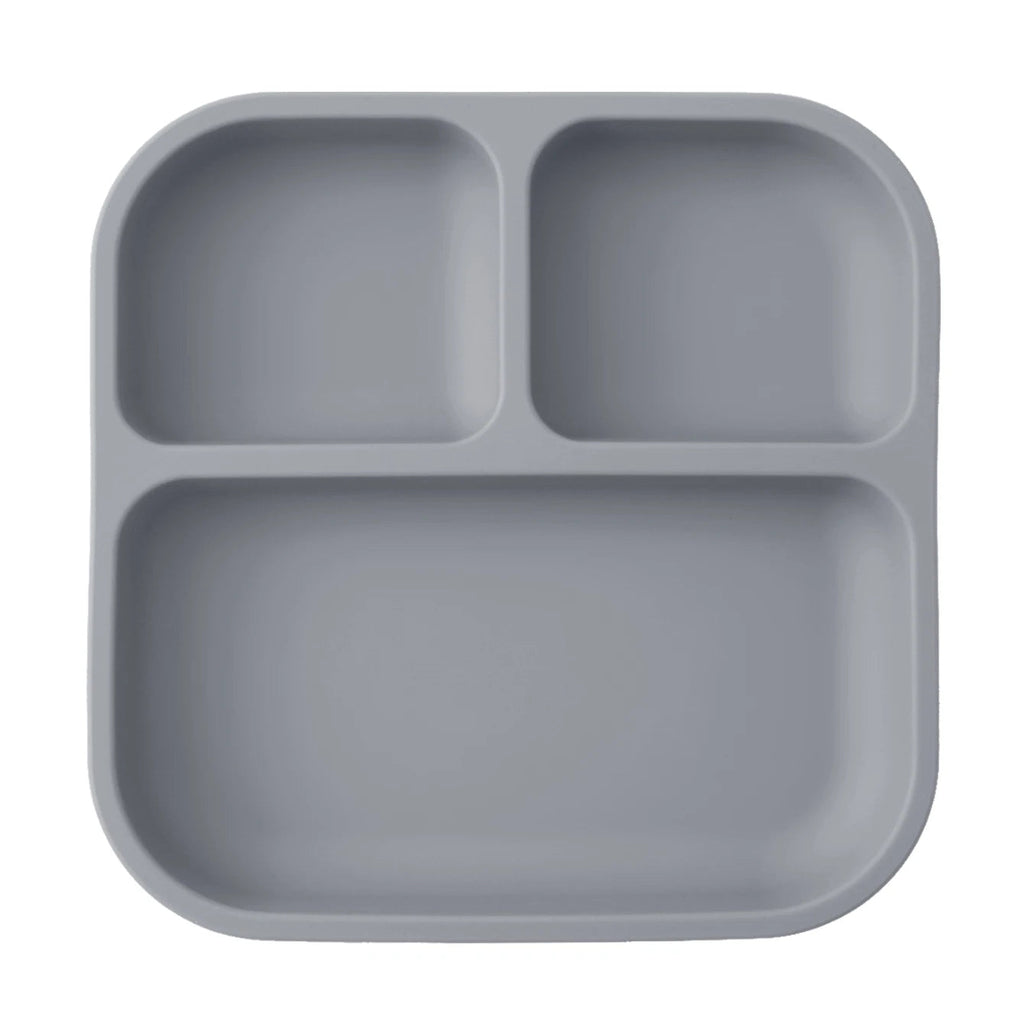Color Kids 1PCS BPA Free Silicone Divided Square Plate Suction Baby Dish Leakproof Toddler Kids Meal Tray Easy Clean Tableware Purest Peak