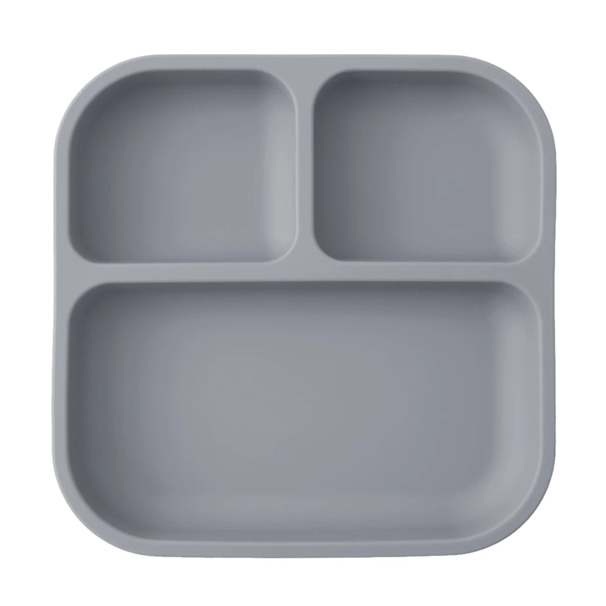Color Kids 1PCS BPA Free Silicone Divided Square Plate Suction Baby Dish Leakproof Toddler Kids Meal Tray Easy Clean Tableware Purest Peak