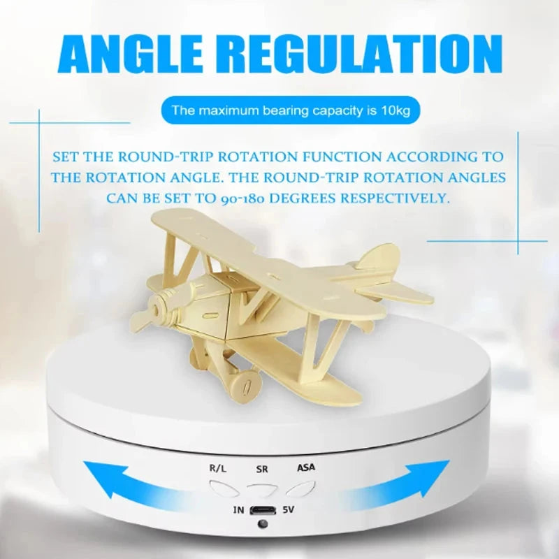 Motorised Rotating Mirror Display Stand,360 Degree Turntable, Jewellery Holder,USB Power Supply, Rotating Shooting, Three Speeds Econic Blanks