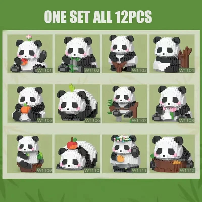 Creative DIY Assemable Animal Cute MINI Chinese Style Animal Panda Building Block Educational Boy Toys For Children Model Bricks Purest Peak Salt