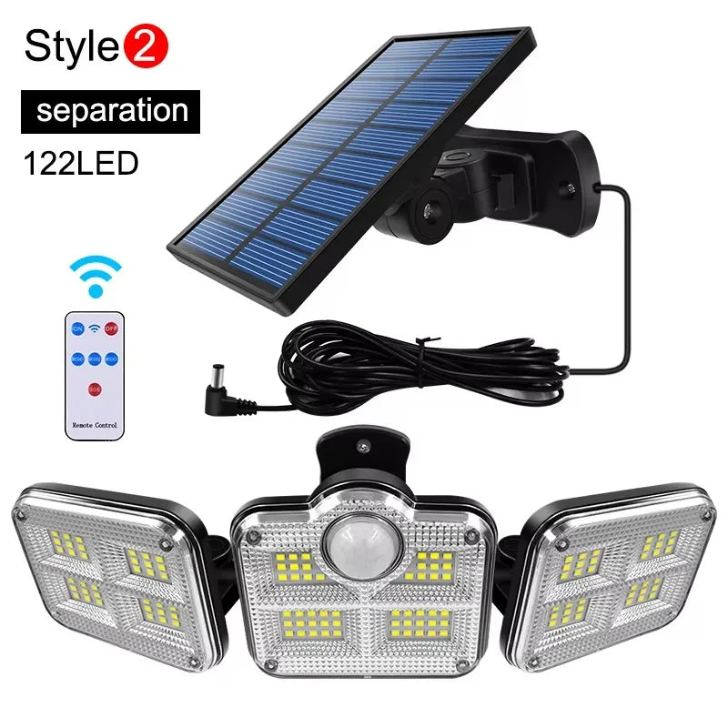 122/333LED Solar Lights Outdoor Motion Sensor Human Induction 3 Modes IP65 Waterproof Solar Power Garage Yard Corridor Wall Lamp Econic Blanks