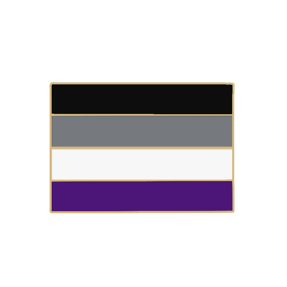 Asexual Gay Lesbian Enamel Brooches LGBT Pride Non-binary Trans Backpack Badge Rainbow Rectangle Lapel Pin Jewelry Friends Gifts Quick Pick Grocers