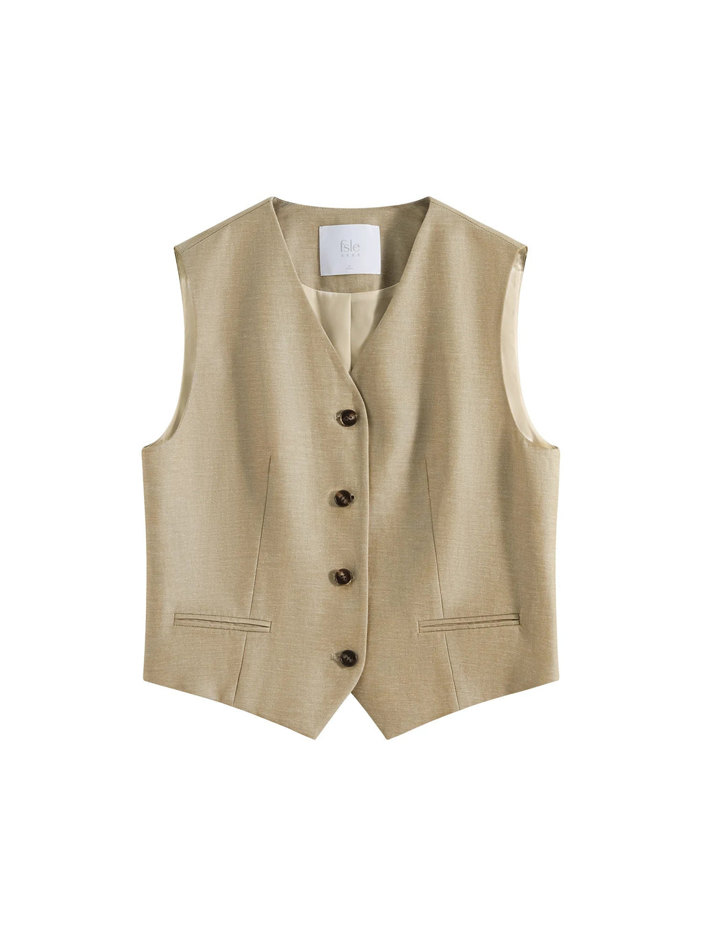 FSLE 2025 Summer Old Money Vest Wide-Leg Pants Set Vintage Tailored Two-Piece Adjustable Waist Eco Linen for Boardroom to Brunch Quick Pick Grocers
