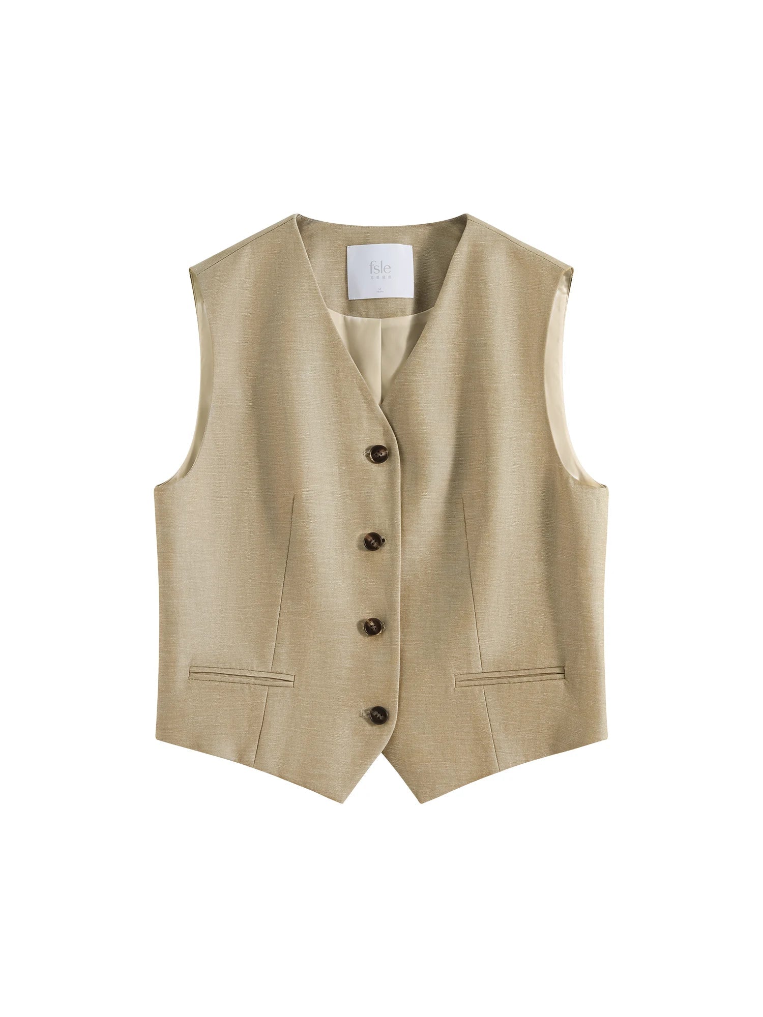 FSLE 2025 Summer Old Money Vest Wide-Leg Pants Set Vintage Tailored Two-Piece Adjustable Waist Eco Linen for Boardroom to Brunch Quick Pick Grocers
