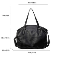 MOODS Large Sized Tote Bags For Women Soft PU Leather Pure Color Large Capacity Shopper Shoulder Crossbody Bag Quality Handbags Quick Pick Grocers