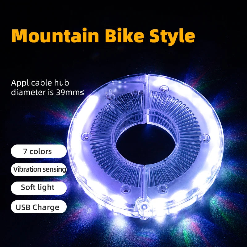 ROCKBROS Bicycle Wheel Light Smart LED Light 1PCS Warning Light 7 Colors MTB Bike Light Vibration Sensing Light Bike Accessories Quick Pick Grocers