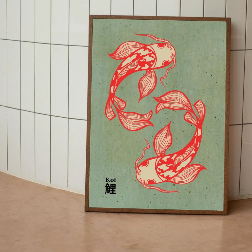 Japanese Red Koi Fish Canvas Prints Poster Modern Minimalism Aesthetic Art Prints Bedroom Kitchen Home Decor Art Poster Gifts Quick Pick Grocers