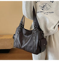 Soft Interior Compartment Shoulder Bags 2026 High Quality Contrasting Colors Bags for Women Fashion Zipper Pu Women's Handbags Quick Pick Grocers
