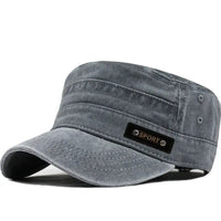 Spring Summer And Autumn Mens New Washable Cotton Flat Top Sun Proof Military Cap Quick Pick Grocers