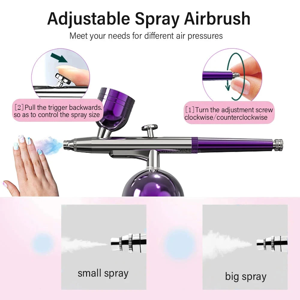Airbrush Nail With Compressor Portable Air brush For Nails Art Paint Cake Crafts Portable Nails Spray AirBrush Compressor Kit Econic Blanks