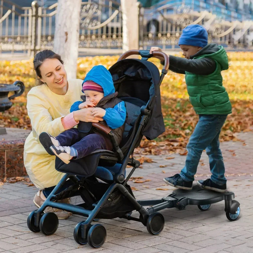 Universal Strollers Step Board Adapter with Seat Second Child Jogger Twins Scooter Baby Pram Hitchhiker Bumper Purest Peak