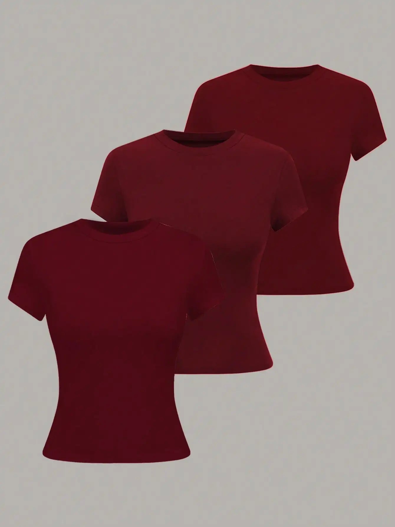 Women's Solid Color Short Sleeve T-Shirt, Minimalist Basic Top for Summer Quick Pick Grocers