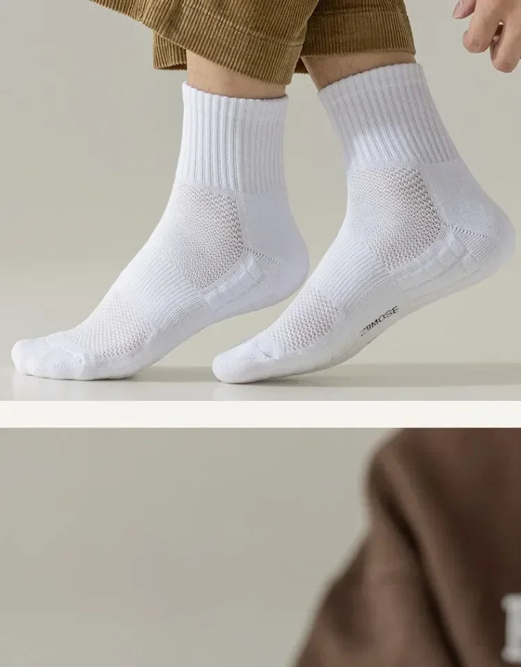 10pairs HLHYX Socks Men's Cotton Deodorant Winter Towel Bottom with Mid-tube White Stockings Thickened Sports Basketball Socks Quick Pick Grocers