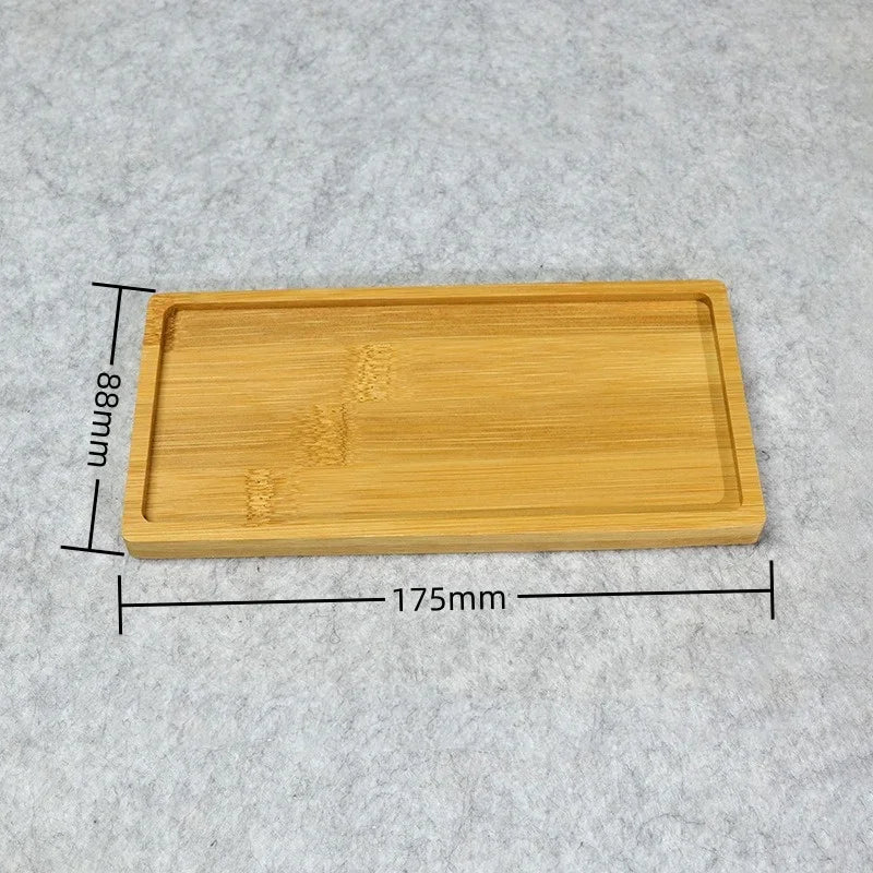 Multi Bamboo Tray Wood Saucer Flower Pot Tray Cup Pad Coaster Plate Kitchen Decorative Plate Creative Coaster Coffee Cup Mat Quick Pick Grocers