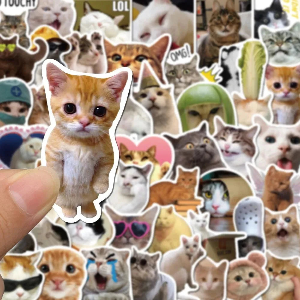 10/30/50PCS Kawaii Love Cat PVC Sticker Aesthetic Children's Korean Decoration Scrapbooking Stationery School Supplies for Kids Quick Pick Grocers