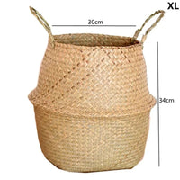 Straw Weaving Flower Plant Pot Basket Grass Planter Basket Indoor Outdoor Flower Pot Cover Plant Containers for Plantable Plants Quick Pick Grocers