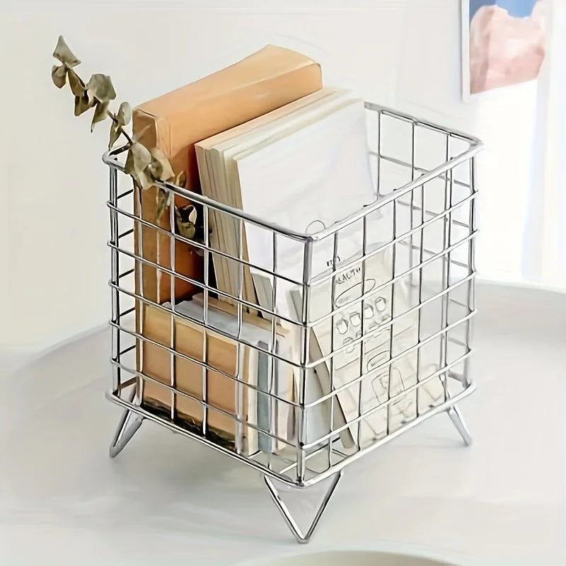 1pc Office Desk Storage Basket - Multi-functional Storage Basket, Shelf Basket Quick Pick Grocers