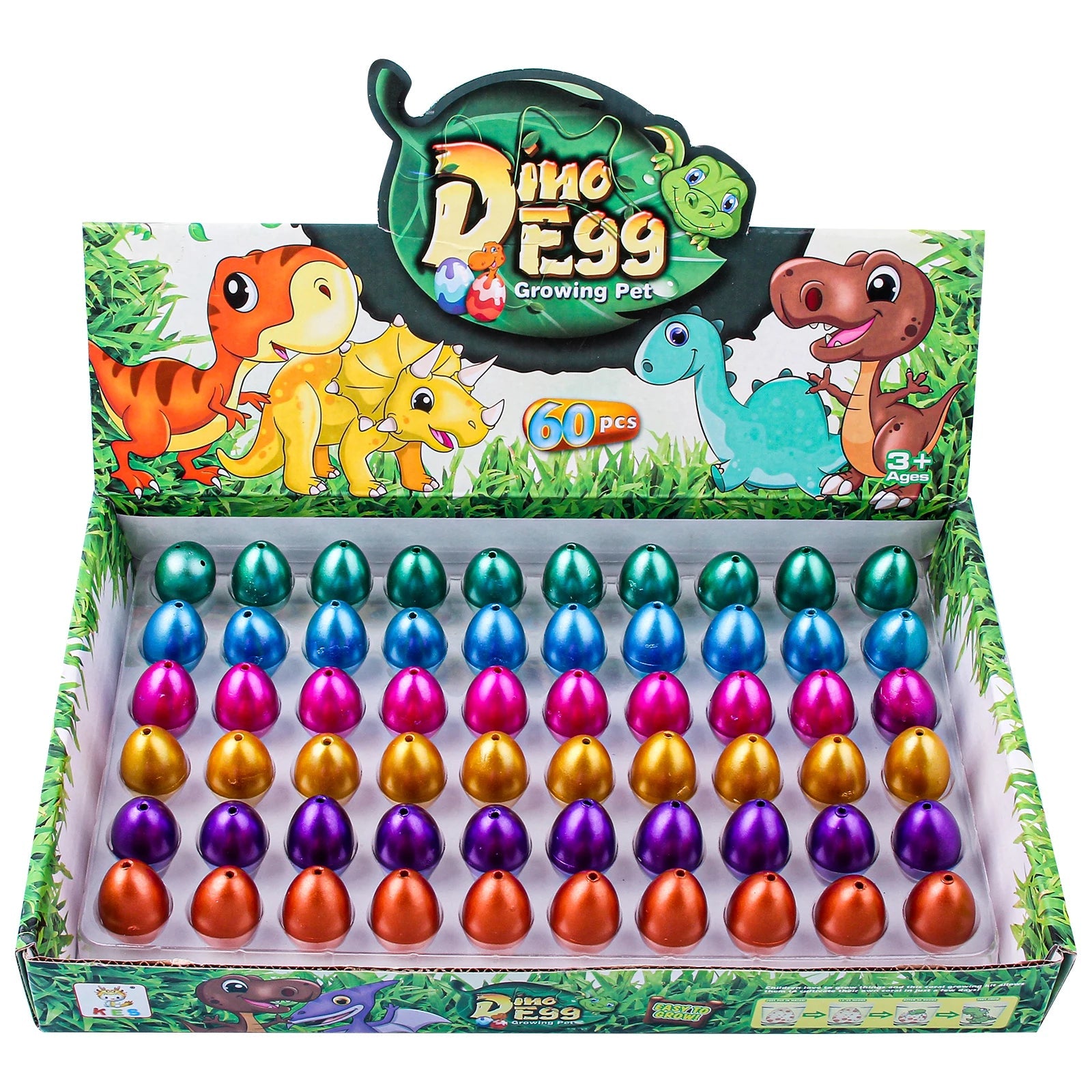 Sunpao 60pcs Magic Dinosaur Eggs Hatching in Water Growing Dinosaur Egg Animal Breeding Educational Toys for Children Kids Gifts Quick Pick Grocers