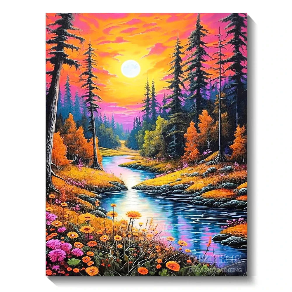 5D Diamond Art Painting Aurora Landscape Mosaic Embroidery Cross Stitch Kit Full Round Rhinestone Diy Wall Home Decor Gift Econic Blanks