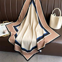 90*90Cm Square Scarf Twill Silk Feeling Women Head Shawls and Wraps Luxury Hair Tree Print Neck Scarves Hijab Bandana Pashmina Quick Pick Grocers