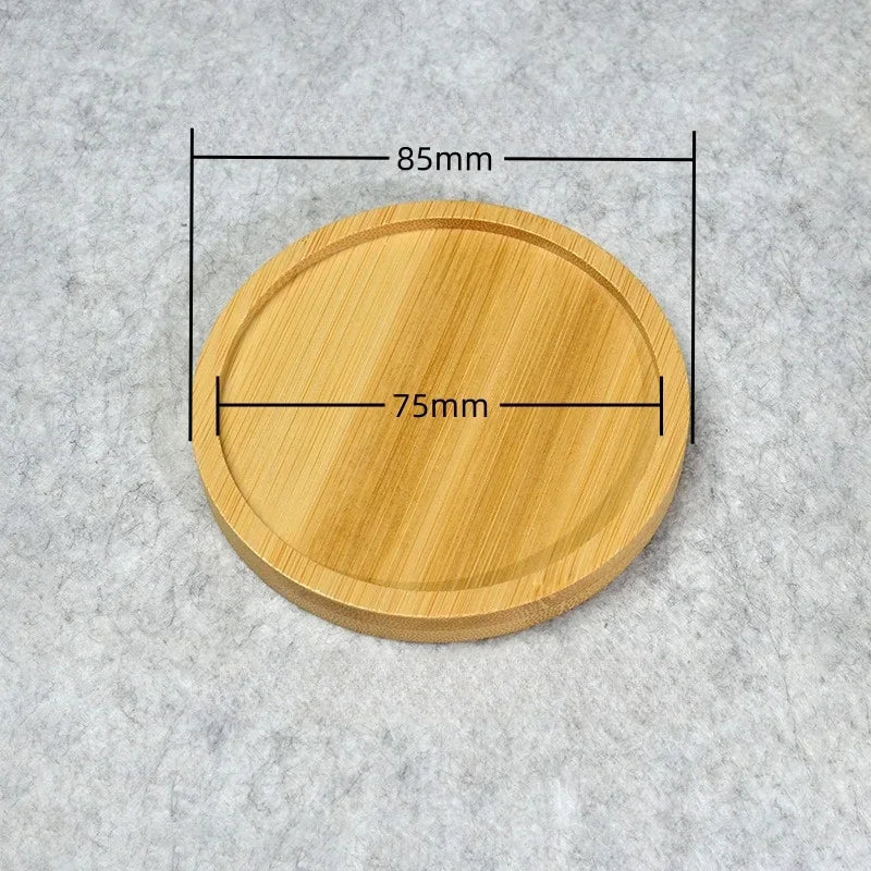 Multi Bamboo Tray Wood Saucer Flower Pot Tray Cup Pad Coaster Plate Kitchen Decorative Plate Creative Coaster Coffee Cup Mat Quick Pick Grocers