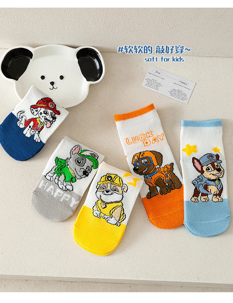 5 Pairs Paw Patrol Kids Socks Cotton Boys Cute Cartoon Socks for Children Baby Casual Socks Spring and Summer Boys Socks Quick Pick Grocers