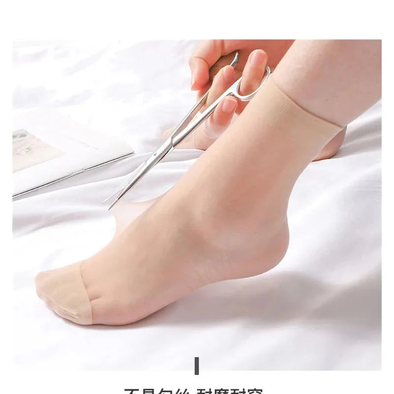 Hot Sale! High Quality Women Velvet Socks Pack Female Summer Thin Silk Transparent Sexy Ankle Nylon Socks Set Quick Pick Grocers
