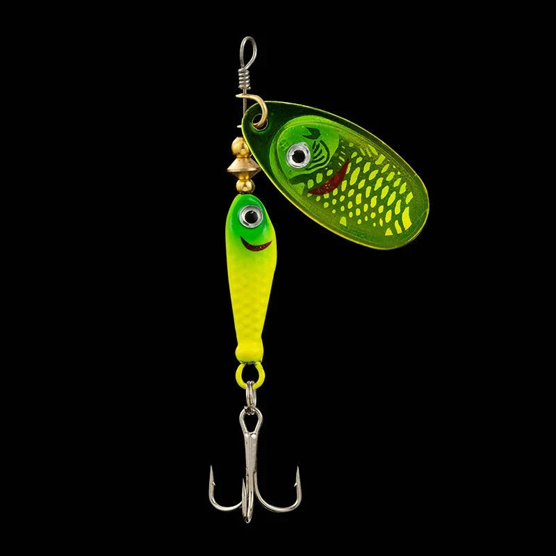 Rotating Metal Spinner Fishing Lures 9.1g 7cm Rotating Sequin Artificial Hard Baits Crap Bass Pike Treble Hook Fishing Tackle Econic Blanks
