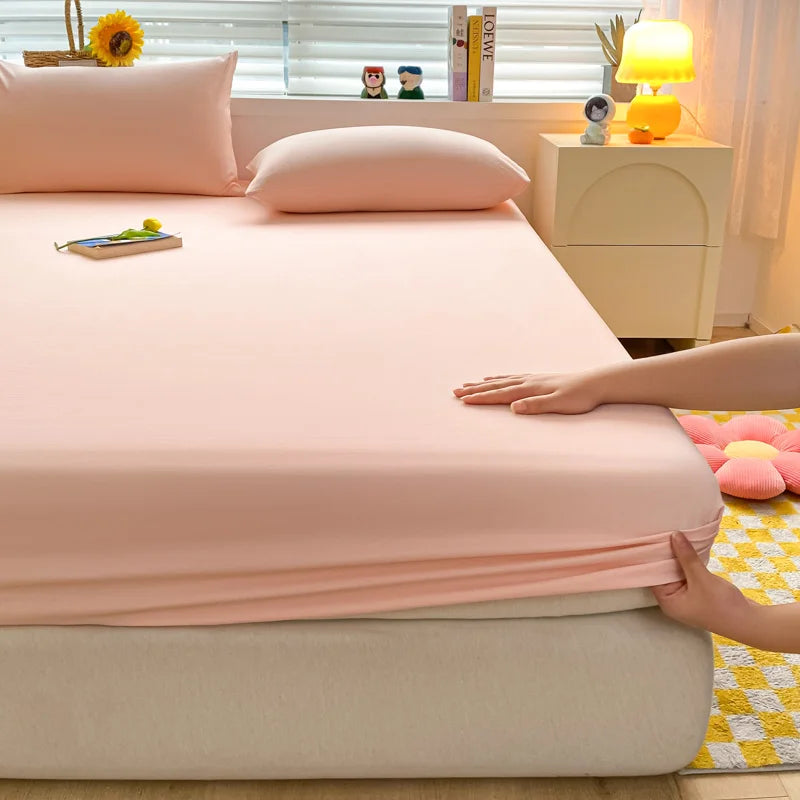 Soft Cotton Fitted Bed Sheet with Elastic Mattress Cover Quick Pick Grocers
