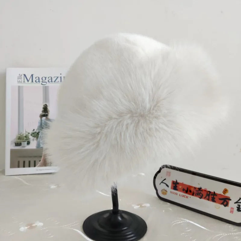 Furry Hats For Women, Autumn Winter Korean Style Warm Hats, Solid Color Flattering Mongolian Hats, Thickened Winter Outfits Purest Peak