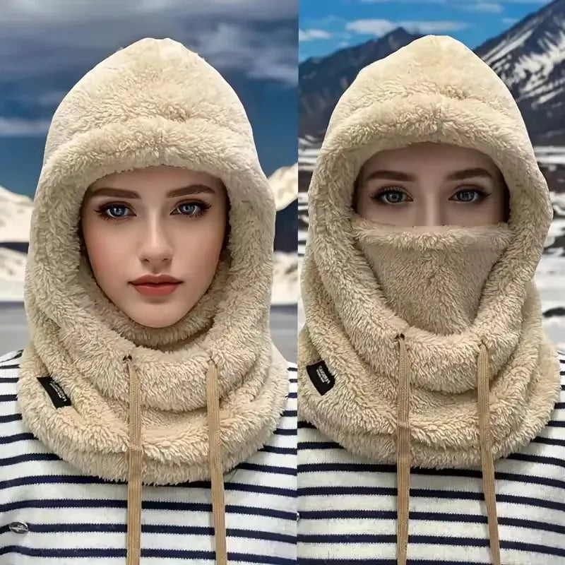 Warm Thermal Windproof Balaclava Ski Hood Motorcycle Face Cover Polar Fleece Adjustable Cycling Neck Cover Full Face Mask Winter Quick Pick Grocers
