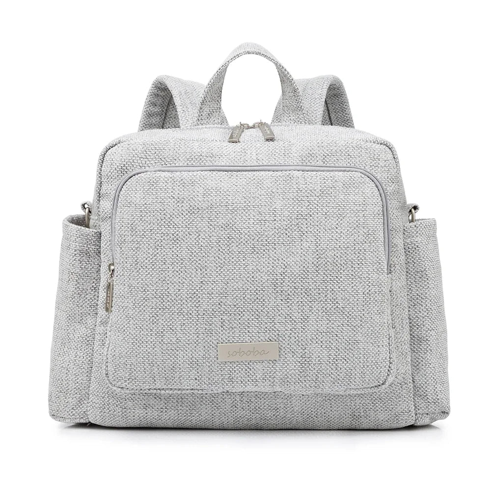 Soboba 2023 New Diaper Bags for Mother Waterproof Large Capacity Solid Polyester Diaper Backpacks Travel Bag for Newborn Baby Purest Peak