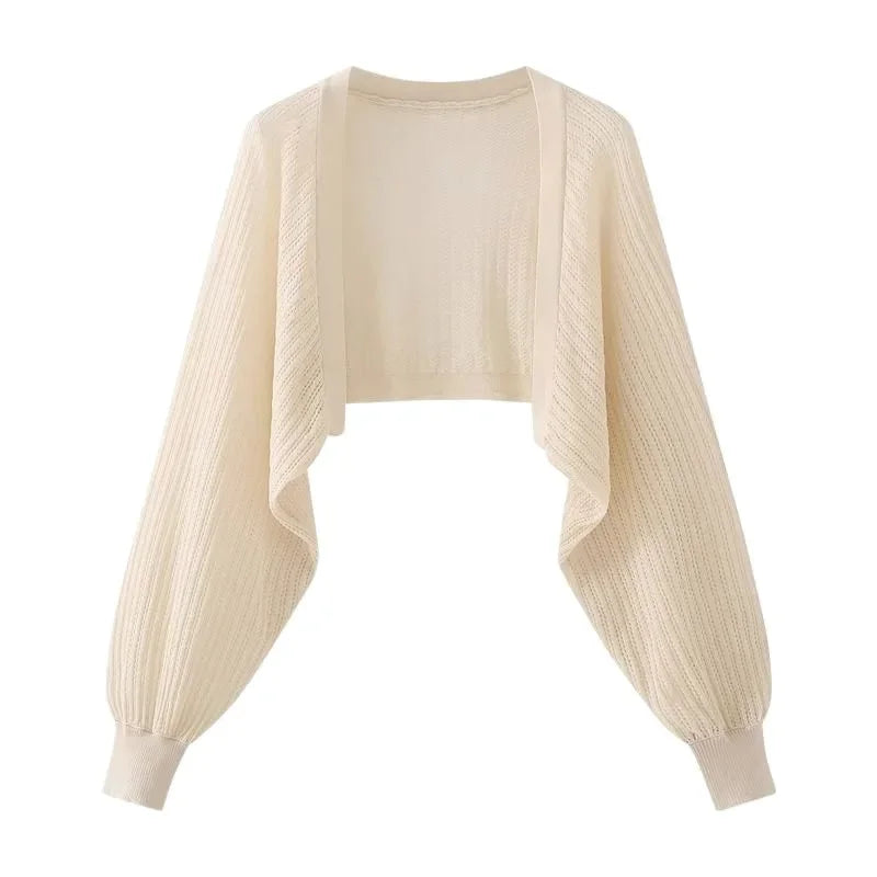 French Ice Silk Knitted Sun-Proof Cardigan Top Women's Summer Thin Jacket Waistcoat Suspender Skirt Shawl Outer Match Blouse Quick Pick Grocers