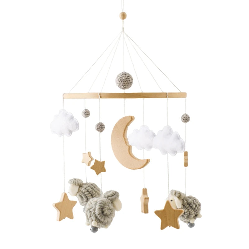 Baby Wooden Bedbell Bracket 0-12 Months Bed Bell Bracket Wooden Mobile Newborn Crochet Bed Bell Hanging Toys Newbaby Rattle Toys Purest Peak