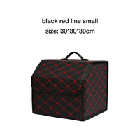 Car Trunk Organizer Box, Large Capacity, Auto Multiuse Tools, Storage Bag, Stowing, Tidying, Leather, Folding for Emergency Quick Pick Grocers