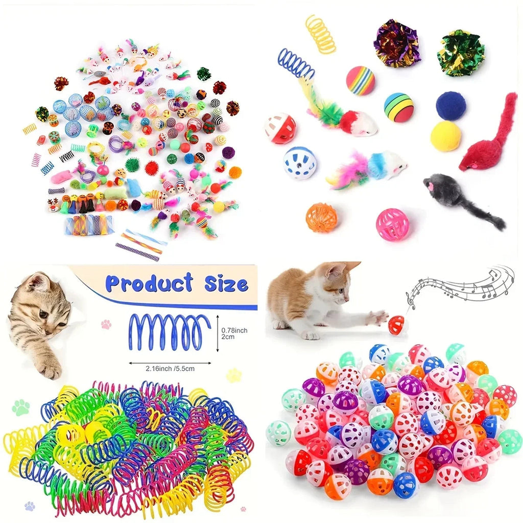 56pcs/28pcs/14pcs Cat Toys Mixed Pack. A Combination of Various Plastic Toys and Plush Toys Suitable for Multiple Cats To Play Quick Pick Grocers