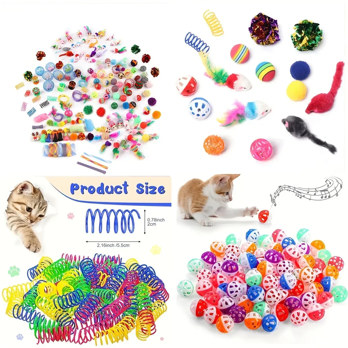 56pcs/28pcs/14pcs Cat Toys Mixed Pack. A Combination of Various Plastic Toys and Plush Toys Suitable for Multiple Cats To Play Quick Pick Grocers