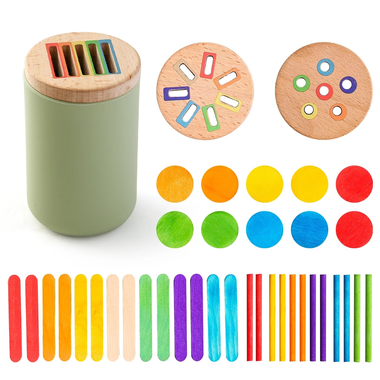 Montessori Baby Toys Silicone Educational Toys Cognitive Toys Color Matching Bucket Toddler Toys Sensor Game Baby Games 2 Years Purest Peak
