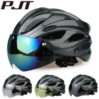 PJT Ultra-Light Magnetic Goggles Bicycle Helmet Lightweight PC Shell & EPS Foam Construction Cycling Helmet MTB Bike Helmet Quick Pick Grocers