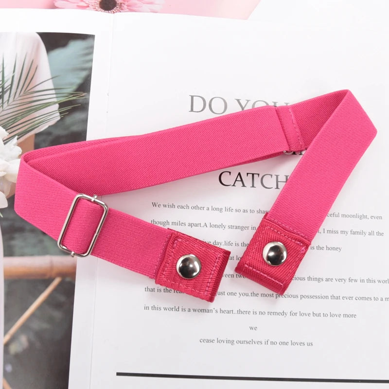 Elastic Belt Without Buckle Canvas Women Buckle Free Belt Ladies Jeans Pants Waist Lazy Belt Stretch No Buckle Invisible Belt Quick Pick Grocers