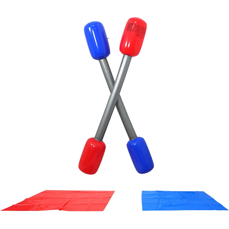 1Set Red Blue Inflatable Sticks Kids Toys Pvc Air Hammer Yard Game Sticks with Mats for Boys Girls Party Confrontation Game Toy Quick Pick Grocers