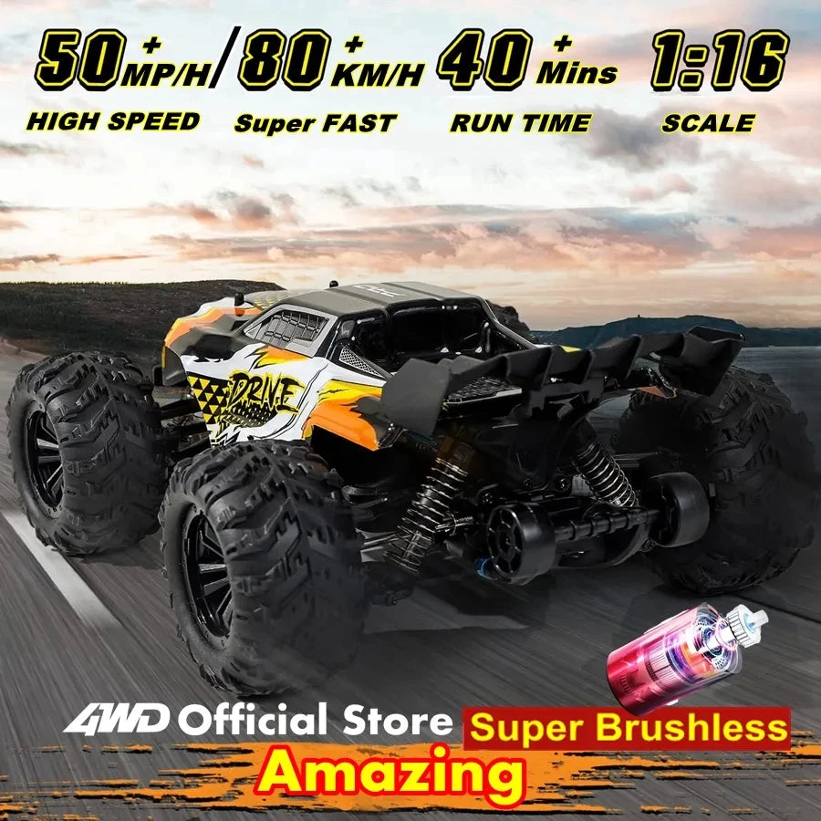 4WD Remote Control Car Off Road 4x4 RC High Speed Buggy Truck Super Brushless 50 or 80KM/H Fast Drift Racing Toy Kids Adults Econic Blanks