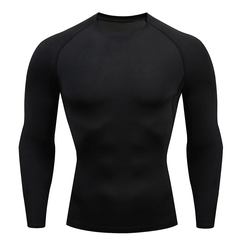 Men Bodybuilding Sports T-Shirt Quick Dry Running Shirt Long Sleeve Compression Top Gym T Shirt Men Fitness Tight Rashgad Quick Pick Grocers