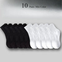 10/20 Pairs Neutral Solid Color Round Neck Socks Spring Summer Sweat Absorbing Breathable Soft Comfortable Couple Sports Socks Quick Pick Grocers