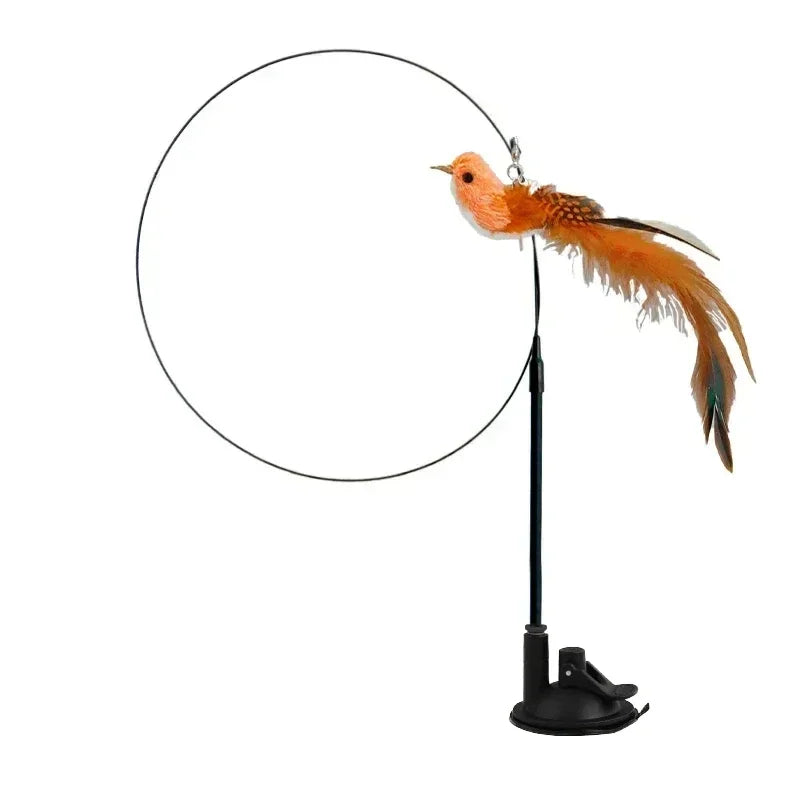 Simulation Bird Cat Toys Funny Interactive Peacock with Bell Cat Stick Toy for Kitten Playing Teaser Wand Toys Pet Cats Supplies Quick Pick Grocers