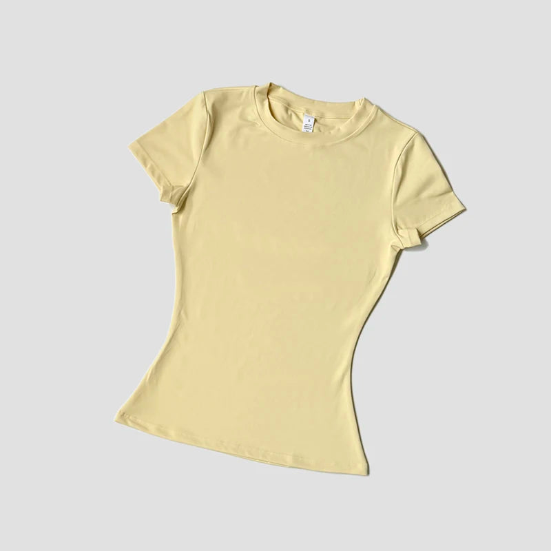 Women Yoga Top Seamless Sport T Shirts Fitness Clothes Short Sleeve Yoga Shirt Gym Top Running  Active Wear Quick Pick Grocers