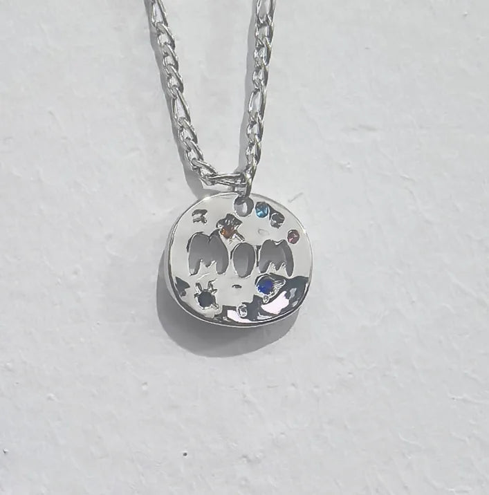 Mother's Day MAMA Necklace Gift Irregular Circular Guardian Pendant Necklace New Fashion Stainless Steel Necklace Accessory Gift Quick Pick Grocers