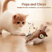 New Simulated Bird Cat Toy Interactive Toys Dog Rechargeable Chirping Flapping Bird(no Flying) Touch Activated Plush Toy Pet Quick Pick Grocers