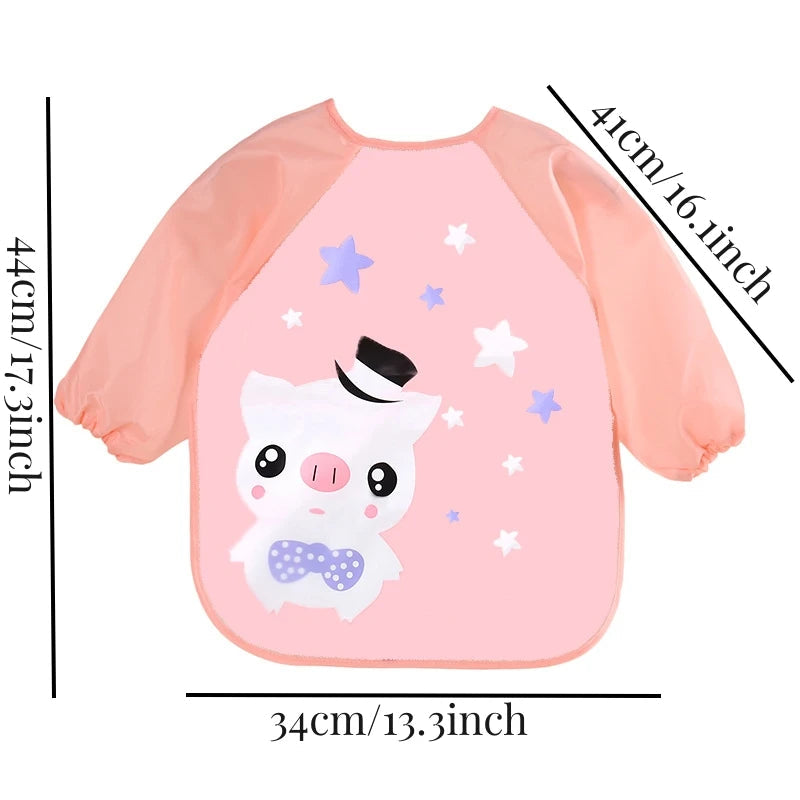 Waterproof EVA Full Sleeve Baby Bibs Children Apron Long Sleeve Feeding Smock Kids Eating Breastplate Infant Scarf Clothing Quick Pick Grocers